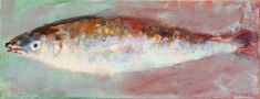 <p>Lachs gruenlich Eitempera auf Leinwand 25 x 65 cm 2008</p>